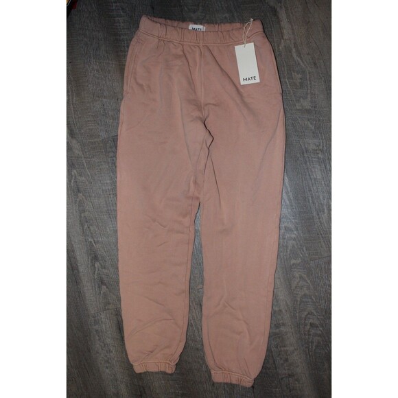 Mate The Label Organic Fleece Relaxed Pocket Jogger Sweatpants RSP PINK $128 - Picture 2 of 6